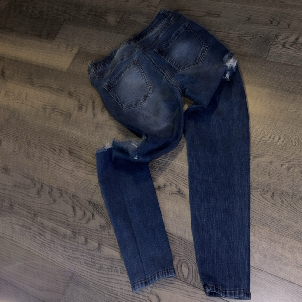 Wax distressed skinny jeans  Sz 7 - Picture 13 of 15